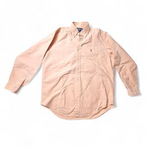 Ralph Lauren Shirt Men's Large Yarmouth 100% Oxford Cotton Chambray Pony Peach